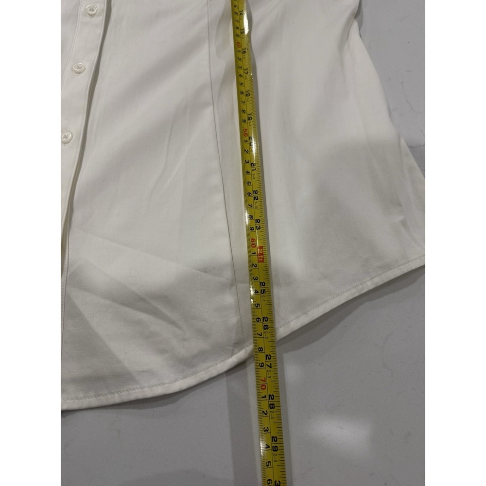 Lane Bryant Women's Button Down V-neck Dress Shirt Long Sleeves SZ 16 White NWT - Picture 8 of 8
